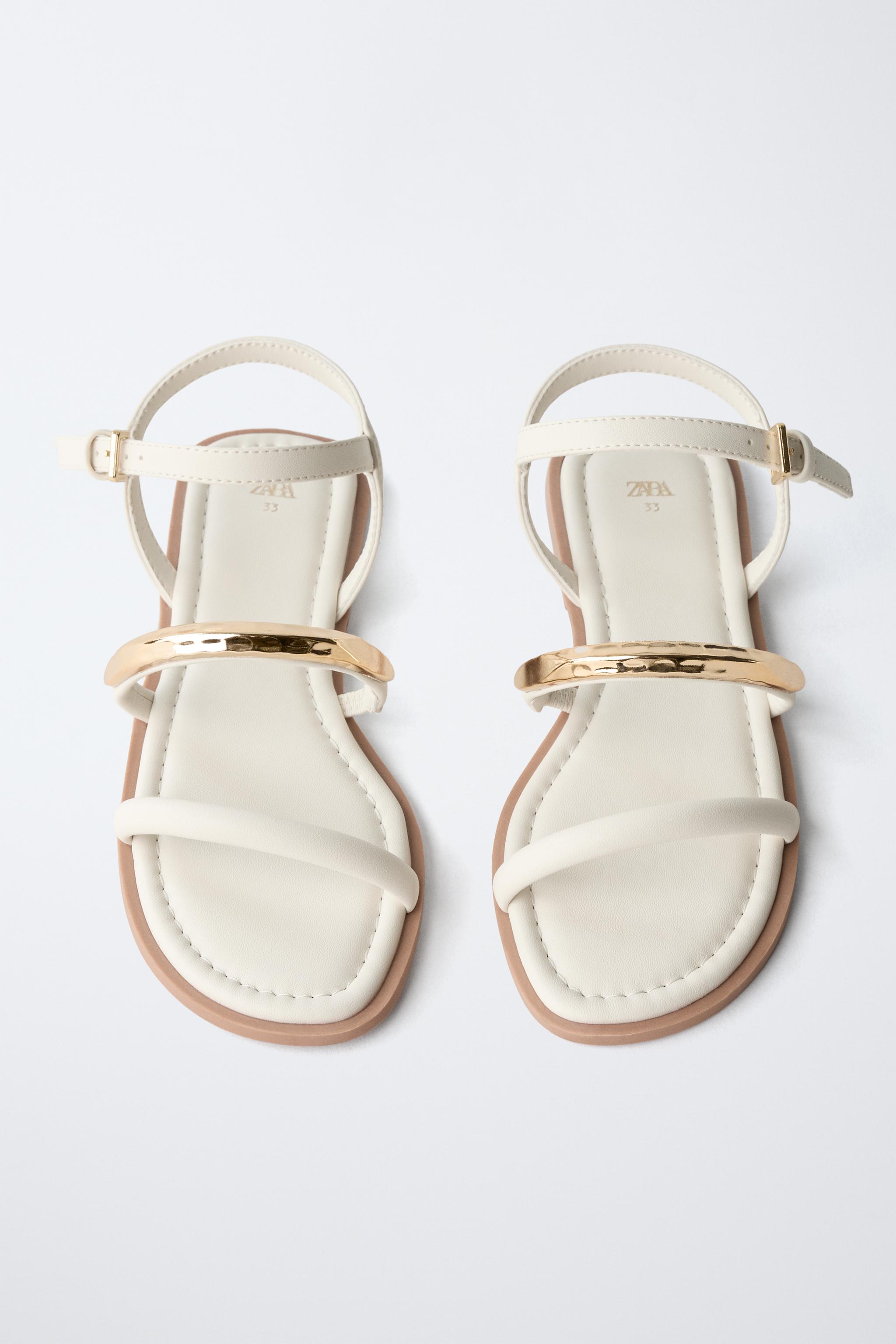 METALLIC STRAP SANDALS